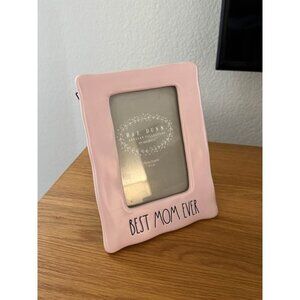 New Rae Dunn pink BEST MOM EVER ceramic picture frame Mother’s Day Gift
